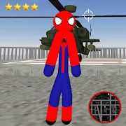 Скачать взломанную Amazing Spider-StickMan Rope Hero Gangstar Crime версия 2.1 apk на Андроид - Много монет
