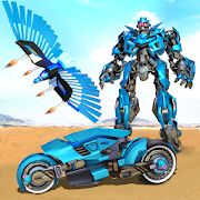 Скачать взломанную Flying Police Eagle Bike Robot Hero: Robot Games версия 30 apk на Андроид - Открытые уровни