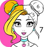 Скачать взломанную Раскраски для Девочек по Номерам версия 2.2.2.2 apk на Андроид - Открытые уровни