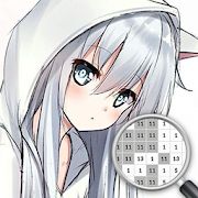 Скачать взломанную Anime Girl Color by number версия 4.0.0 apk на Андроид - Открытые уровни