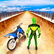 Скачать взломанную Superhero Bike Stunt GT Racing - Mega Ramp Игры версия 1.9 apk на Андроид - Открытые уровни