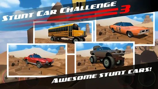 Скачать взломанную Stunt Car Challenge 3 версия 3.21 apk на Андроид - Открытые уровни