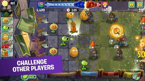 Скачать взломанную Plants vs. Zombies™ 2 Free версия 8.0.1 apk на Андроид - Много монет