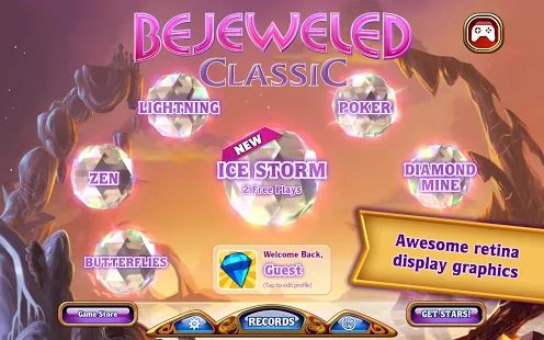 Скачать взломанную Bejeweled Classic версия Зависит от устройства apk на Андроид - Бесконечные деньги