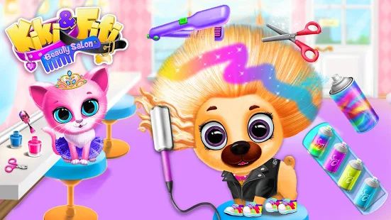 Скачать взломанную Kiki & Fifi Pet Beauty Salon - Haircut & Makeup версия 4.0.32 apk на Андроид - Много монет