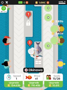 Скачать взломанную Sushi Bar Idle версия 2.2.5 apk на Андроид - Открытые уровни