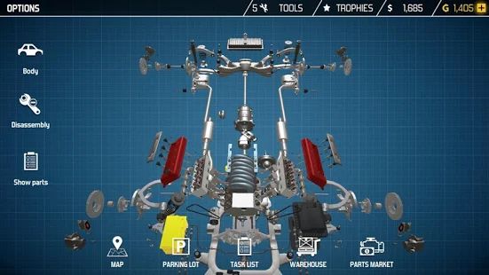 Скачать взломанную Car Mechanic Simulator 18 версия 1.2.4 apk на Андроид - Открытые уровни