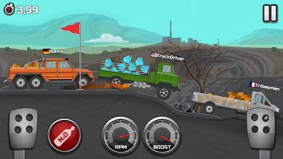Скачать взломанную Truck Racing - 2d гонки по бездорожью версия 1.3 apk на Андроид - Бесконечные деньги