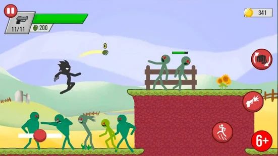 Скачать взломанную Stickman Zombie Shooter: Зомби шутер с человечком версия 1.4.12 apk на Андроид - Бесконечные деньги