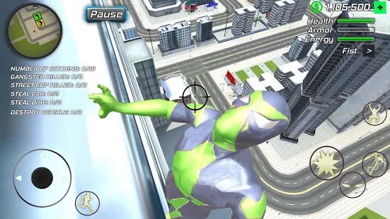Скачать взломанную Rope Frog Ninja Hero - Strange Gangster Vegas версия 1.3.3 apk на Андроид - Открытые уровни