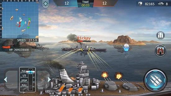 Скачать взломанную Атака военных кораблей 3D версия 1.0.7 apk на Андроид - Открытые уровни