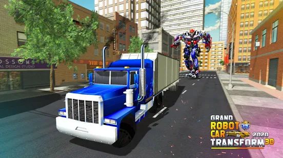 Скачать взломанную Grand Robot Car Transform 3D Game версия Зависит от устройства apk на Андроид - Много монет