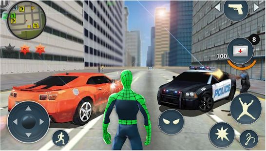 Скачать взломанную Spider Rope Hero - Gangster Crime City версия Зависит от устройства apk на Андроид - Бесконечные деньги