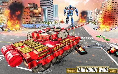 Скачать взломанную Tank robot car game - Дино робот игры версия 1.0.8 apk на Андроид - Много монет