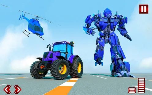 Скачать взломанную Tractor Robot Transform Car War : Moto Robot Games версия Зависит от устройства apk на Андроид - Открытые уровни