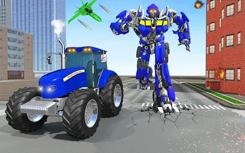 Скачать взломанную Tractor Robot Transform Car War : Moto Robot Games версия Зависит от устройства apk на Андроид - Открытые уровни