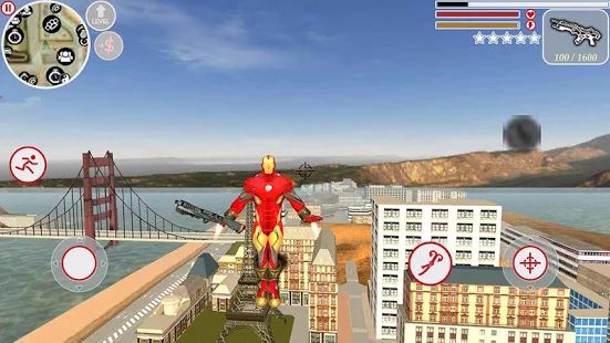 Скачать взломанную Super Iron Rope Hero - Fighting Gangstar Crime версия 3.6 apk на Андроид - Открытые уровни