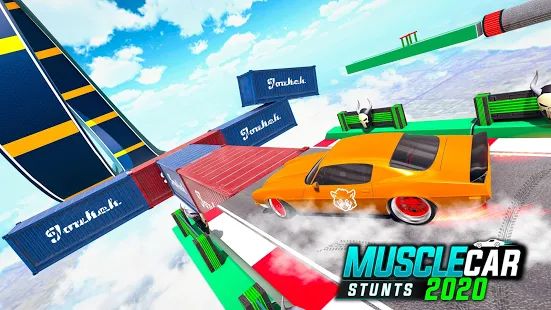 Скачать взломанную Muscle Car Stunts 2020: Mega Ramp Stunt Car Games версия 1.1.9 apk на Андроид - Открытые уровни