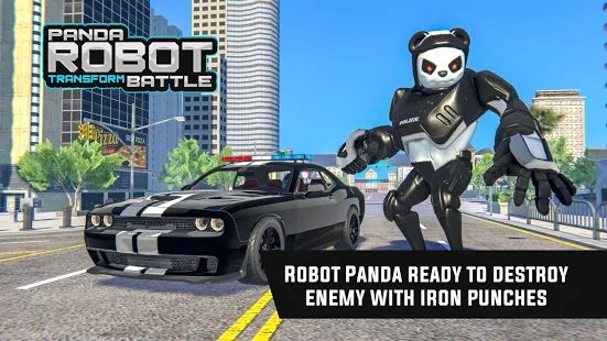 Скачать взломанную Police Panda Robot Car Transform: Robot Car Games версия 1.6 apk на Андроид - Бесконечные деньги