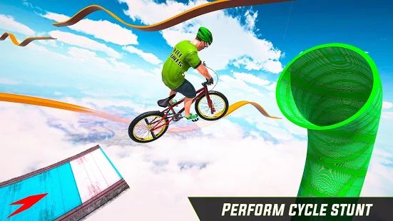 Скачать взломанную BMX Cycle Stunt Game: Mega Ramp Bicycle Racing версия 2.1 apk на Андроид - Открытые уровни