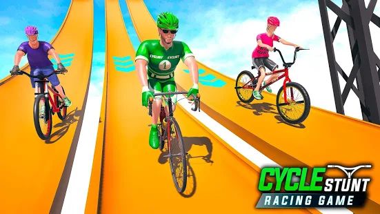Скачать взломанную BMX Cycle Stunt Game: Mega Ramp Bicycle Racing версия 2.1 apk на Андроид - Открытые уровни
