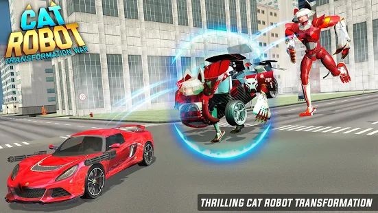 Скачать взломанную Cat Robot Car Game - Car Robot War версия 1.1 apk на Андроид - Много монет