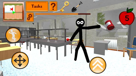 Скачать взломанную Stickman Teacher. Neighbor School Escape 3D версия 1.2 apk на Андроид - Бесконечные деньги
