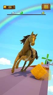 Скачать взломанную лошадь бегать весело гонка 3D Единорог игры версия 2.9 apk на Андроид - Много монет