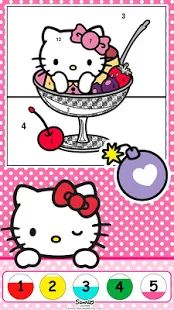 Скачать взломанную Раскраска по номерам с Hello Kitty версия 1.0.2 apk на Андроид - Бесконечные деньги