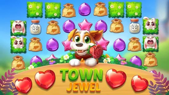 Скачать взломанную Jewel Town - 3 наиболее подходящих уровня версия 1.6.4 apk на Андроид - Много монет