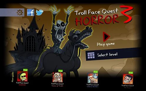 Скачать взломанную Troll Face Quest: Horror 3 версия Зависит от устройства apk на Андроид - Открытые уровни