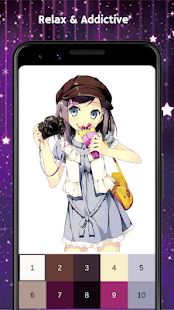 Скачать взломанную Anime Girl Color by number версия 4.0.0 apk на Андроид - Открытые уровни