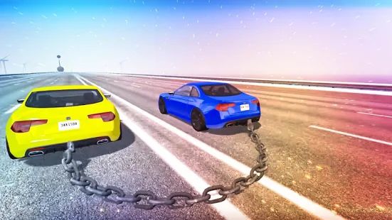 Скачать взломанную Chained Cars Against Ramp 3D версия Зависит от устройства apk на Андроид - Открытые уровни