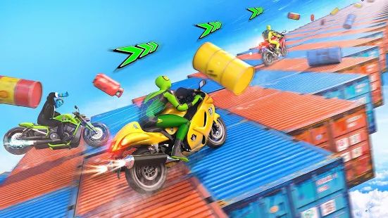 Скачать взломанную Superhero Bike Stunt GT Racing - Mega Ramp Игры версия 1.9 apk на Андроид - Открытые уровни