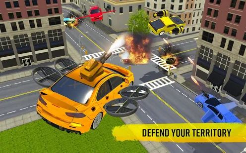 Скачать взломанную Flying Car Shooting Game: Modern Car Games 2020 версия 1.1 apk на Андроид - Бесконечные деньги