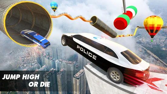 Скачать взломанную Police Limo Car Stunts GT Racing: Ramp Car Stunt версия 2.3 apk на Андроид - Много монет