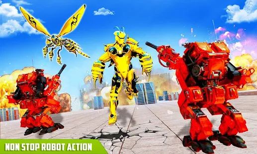 Скачать взломанную летящая пчела делает робот битву: игры робота версия 5 apk на Андроид - Открытые уровни