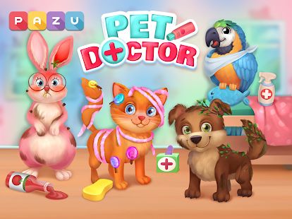Скачать взломанную Доктор домашних животных - игры для детей версия 1.05 apk на Андроид - Открытые уровни
