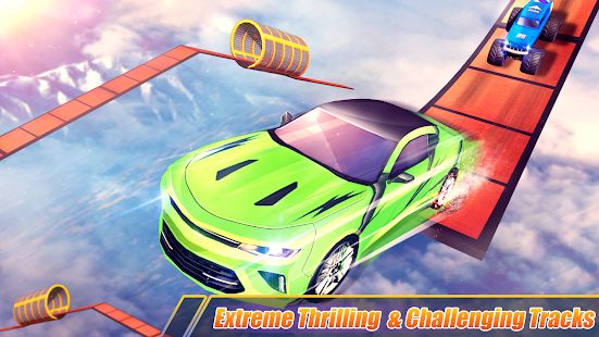Скачать взломанную Автомобиль Прыжок Игры: Мега рампа автомобиля игры версия 1.17 apk на Андроид - Открытые уровни