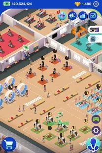 Скачать взломанную Idle Fitness Gym Tycoon - Workout Simulator Game версия 1.5.4 apk на Андроид - Много монет