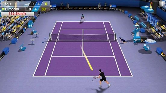 Скачать взломанную Теннис пальцем 3D - Tennis версия 1.8.1 apk на Андроид - Много монет