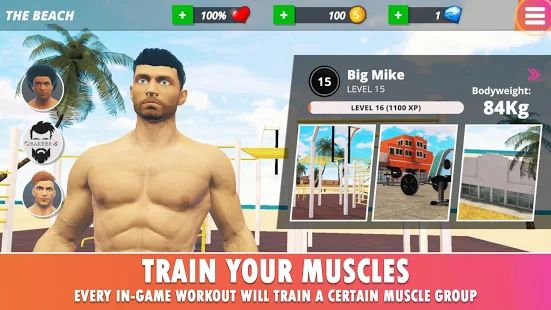 Скачать взломанную Iron Muscle - Be the champion игра бодибилдинг версия 0.821 apk на Андроид - Много монет