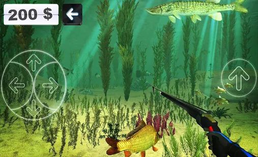 Скачать взломанную Охота подводная 3D версия 1.21 apk на Андроид - Много монет