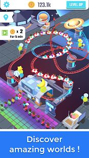 Скачать взломанную Idle Roller Coaster версия 2.4.2 apk на Андроид - Много монет