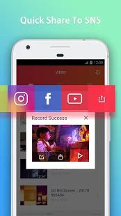 Скачать GO Recorder—средство записи экрана и видеоредактор версия 2.00 apk на Андроид - Встроенный кеш
