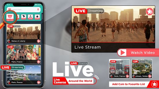 Скачать Live Cam - Живая земля Посмотреть в HD версия 2.6 apk на Андроид - Без кеша