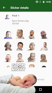 Скачать WAstickerApps ребенок Смешные лица с фразами версия 1.4 apk на Андроид - Разблокированная