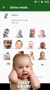 Скачать WAstickerApps ребенок Смешные лица с фразами версия 1.4 apk на Андроид - Разблокированная